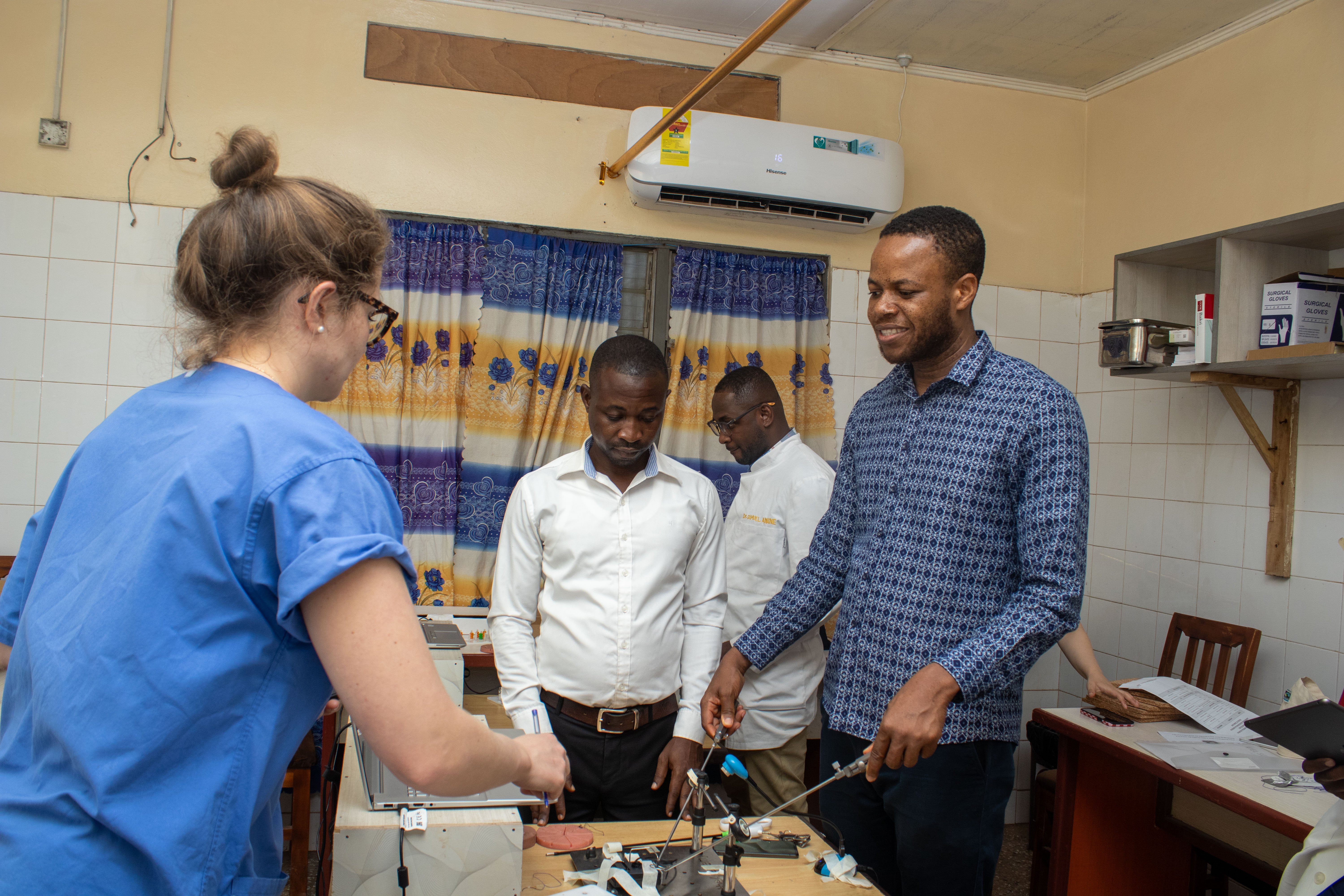 <p>Ghana College of Physicians and Surgeons Residents undergoing training on Laparoscopic surgery</p>